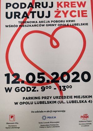 plakat akcji: podaruj krew, uratuj życie