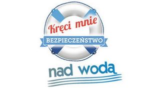 logo akcji kręci mnie bezpieczeństwo nad wodą. Kółko ratunkowe z nazwą akcji