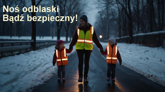 plakat bądź bezpieczny noś odblaski