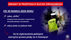 plakat z policjantem kierującym muchem